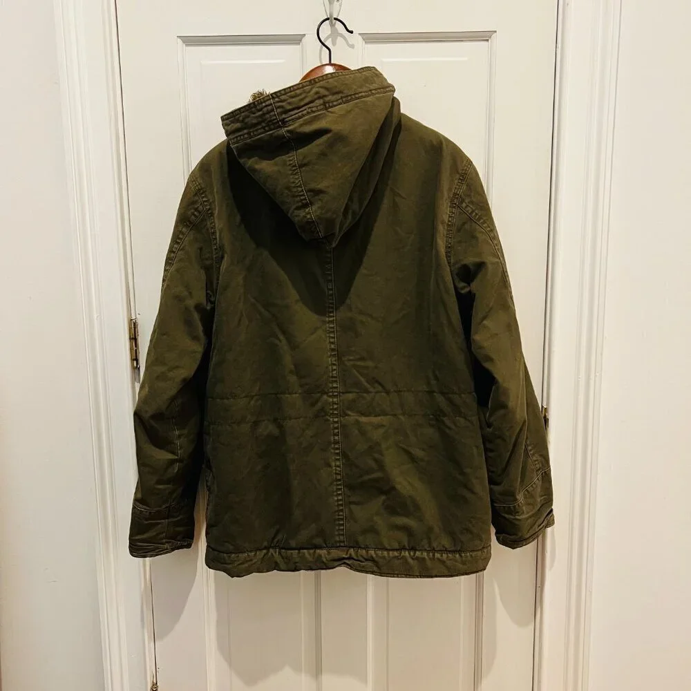 Y2K Green American Eagle Military Parka Winter Coat Mens Small Heavyweight Lined - Picture 12 of 16
